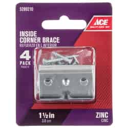 Ace 1-1/2 in. H x 2.75 in. W x 1-1/2 in. D Zinc Inside Corner Brace