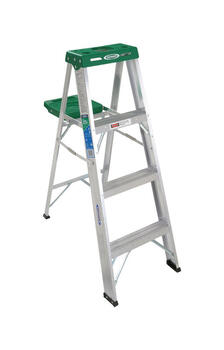 Werner 4 ft. H X 18.5 in. W Aluminum Step Ladder Type II 225 lb. cap.