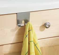 InterDesign Brushed Nickel 2 in. L Silver Medium Over the Cabinet Hook 1 pk Stainless Steel