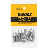 DeWalt Square Recess #2 in. x 1 in. L Screwdriver Bit 1/4 in. Heat-Treated Steel 10 pc.