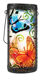 Luminous Garden LED Solar Lantern Glass Multicolored