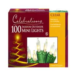 Celebrations Incandescent Incandescent Mini Clear/Warm White 100 ct String Christmas Lights 20.625 f