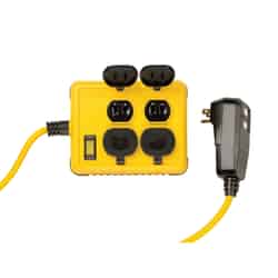 Yellow Jacket 6 ft. L 14/3 Power Block 4 outlets Yellow