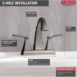 Delta Flynn Two Handle Lavatory Faucet 4 in. Stainless Steel