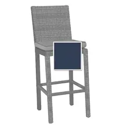 North Cape Cabo Bar Stool Cushion - Indigo w/ Dove Welt