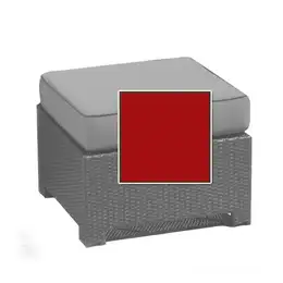 North Cape Cabo Sectional Ottoman Cushion - Flagship Ruby W/ Canvas Bay Welt