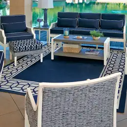Libby Langdon Mooring Nantucket Wicker Sofa 4-Piece Deep Seating Set