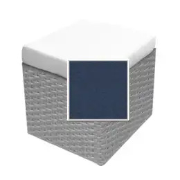 North Cape Cambria Cube Ottoman Cushion - Spectrum Indigo W/ Dove Welt