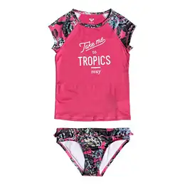 Roxy Girl's Salt Memory Short Sleeve Rashguard Set