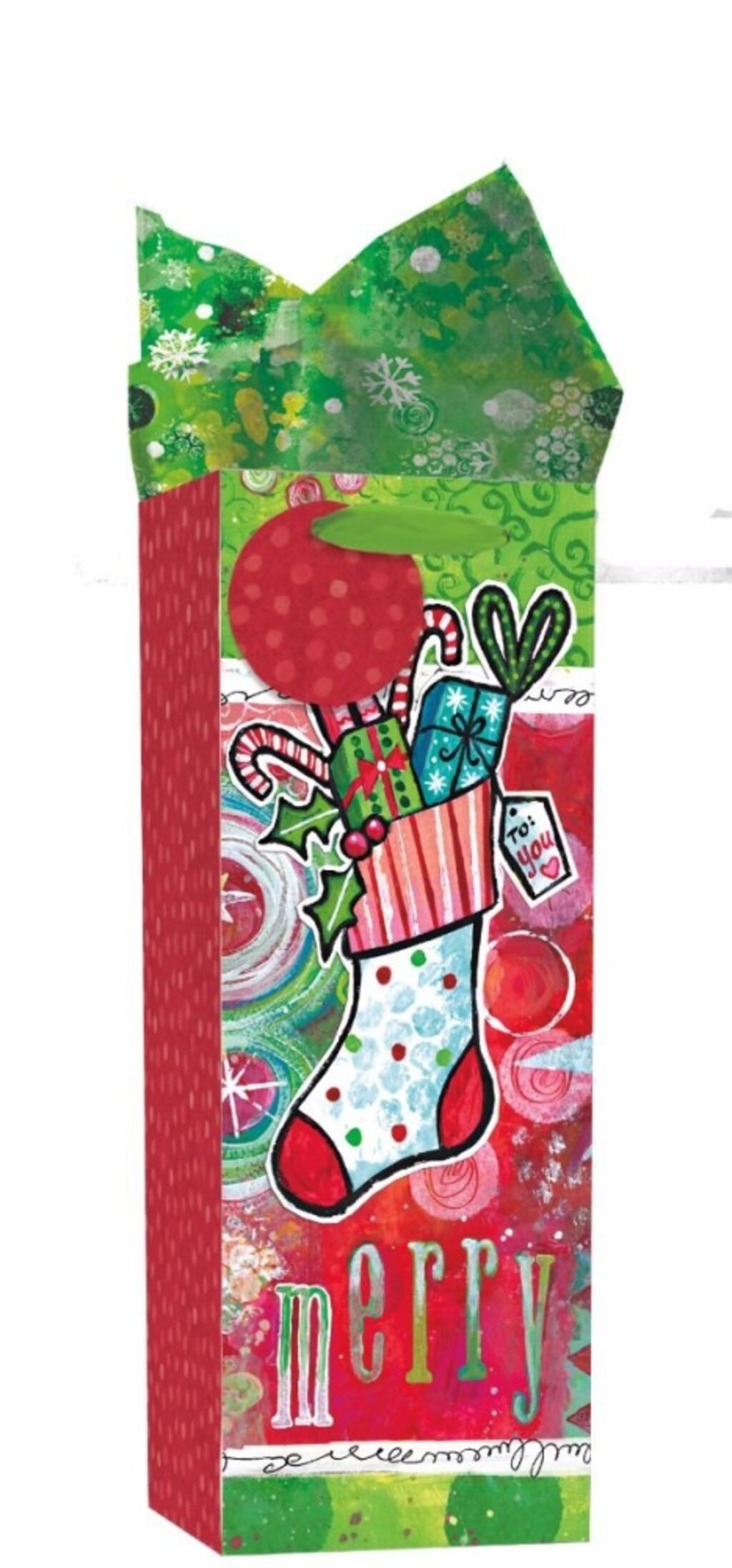 image Happy Christmas Bottle Gift Bag