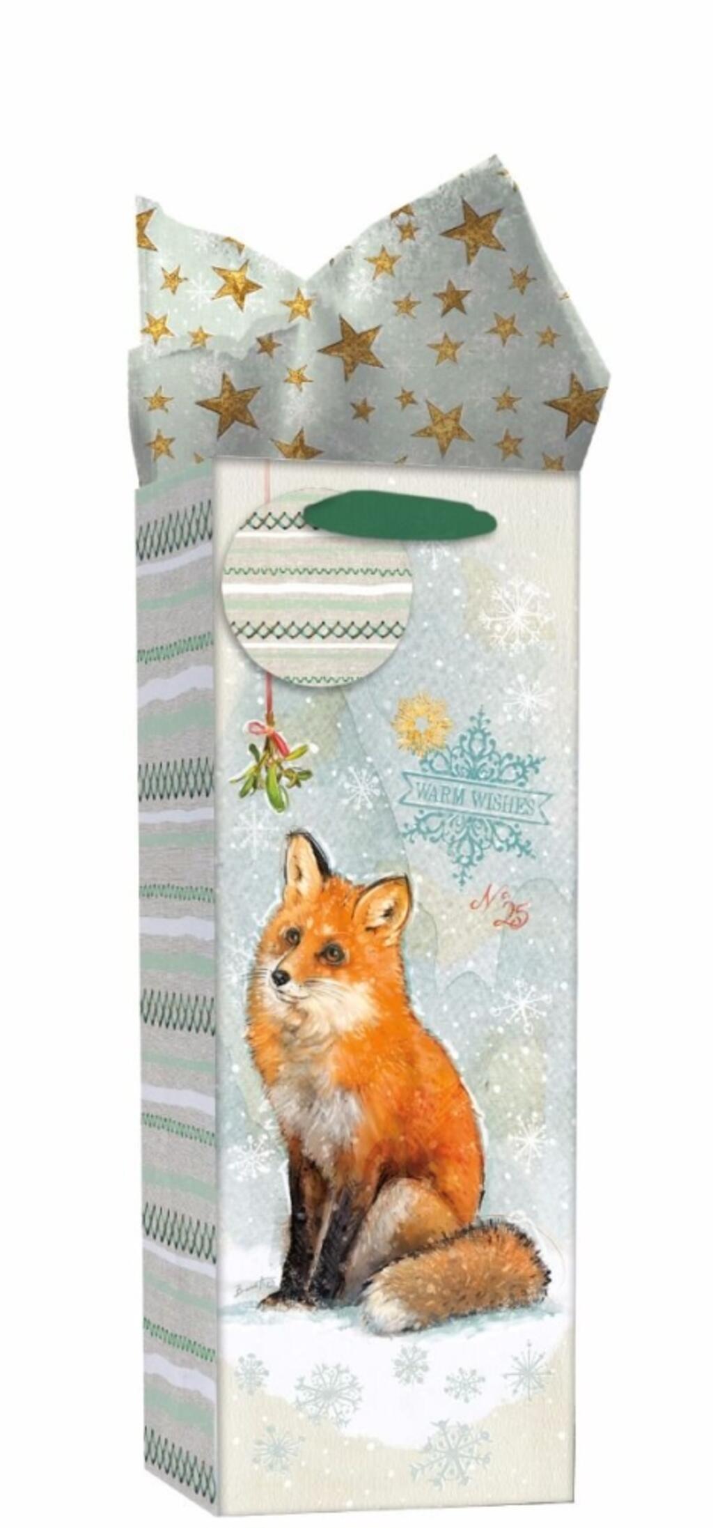 image Woodland Christmas Bottle Gift Bag