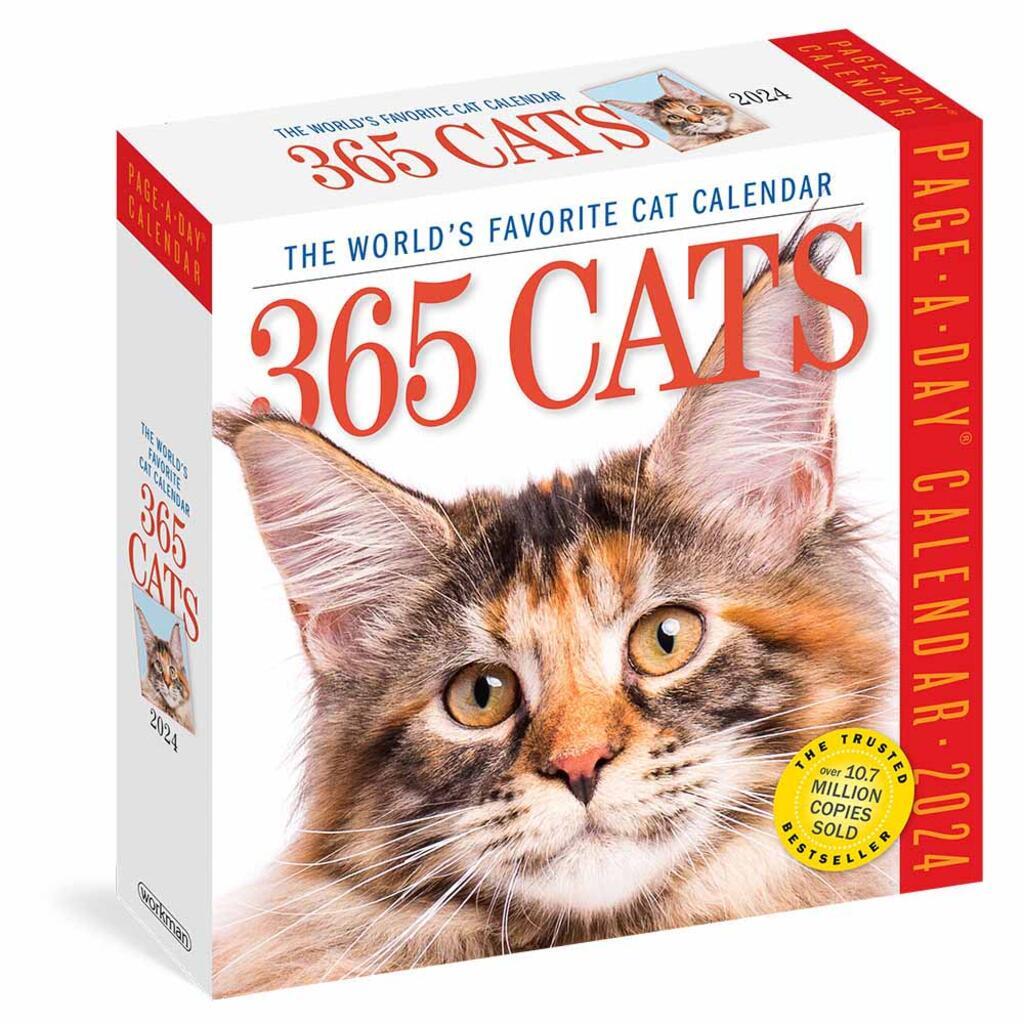 image 365 Cats 2024 Page-A-Day Desk Calendar