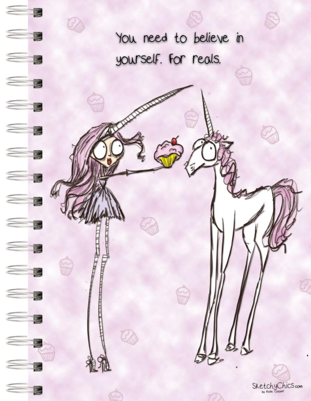 image Sketchy Chics Believe Spiral Journal