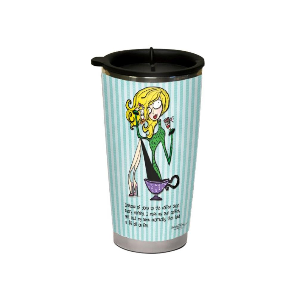 image Sketchy Chics - Coffee Shop Traveler Mug