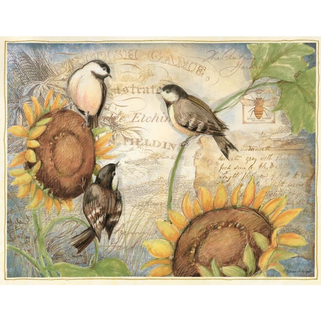 image Sunflower Birds 5.25" x 4" Blank Note Cards