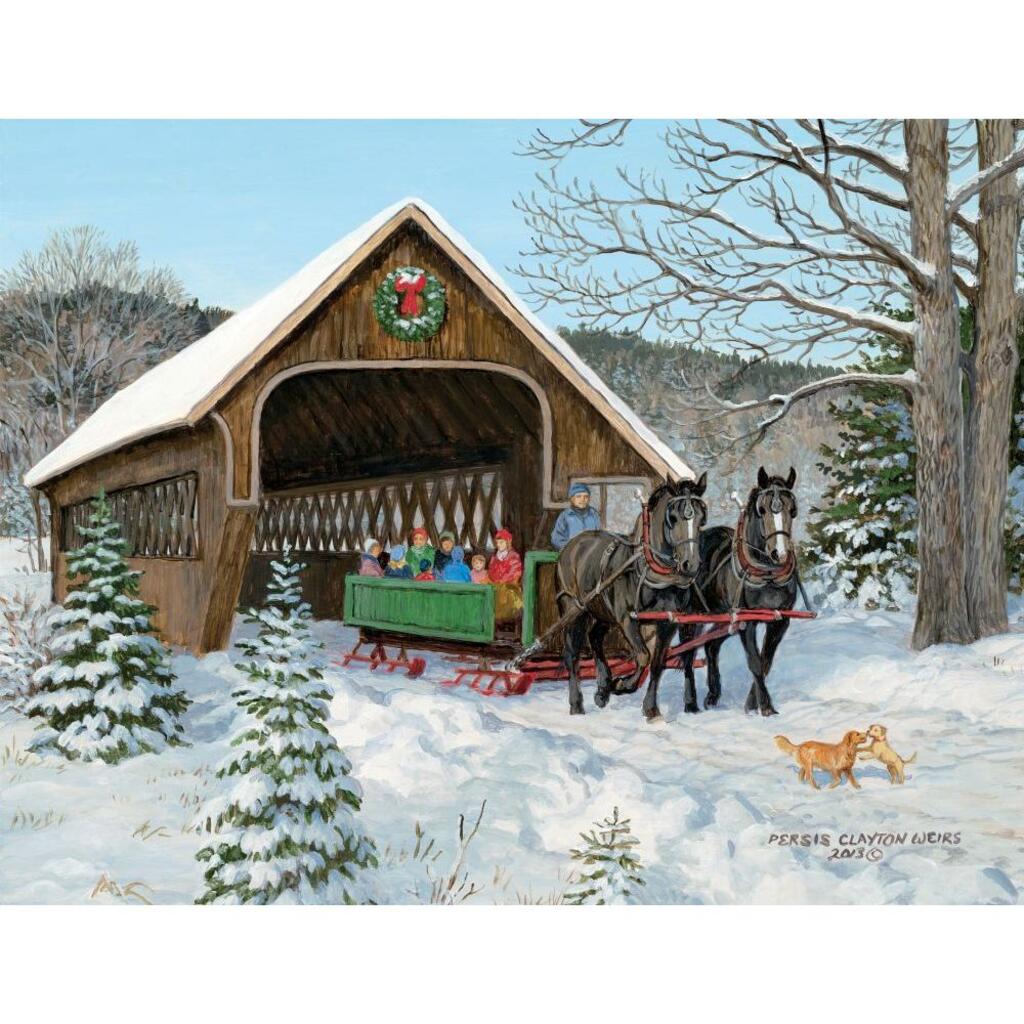 image Sleigh Ride 5.3 In X 6.9 In Boxed Christmas Cards