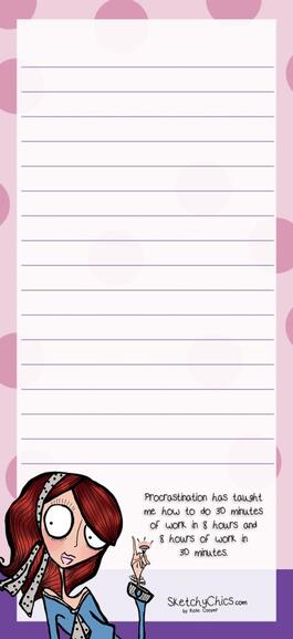 image Sketchy Chics Procrastination Mini List Pad