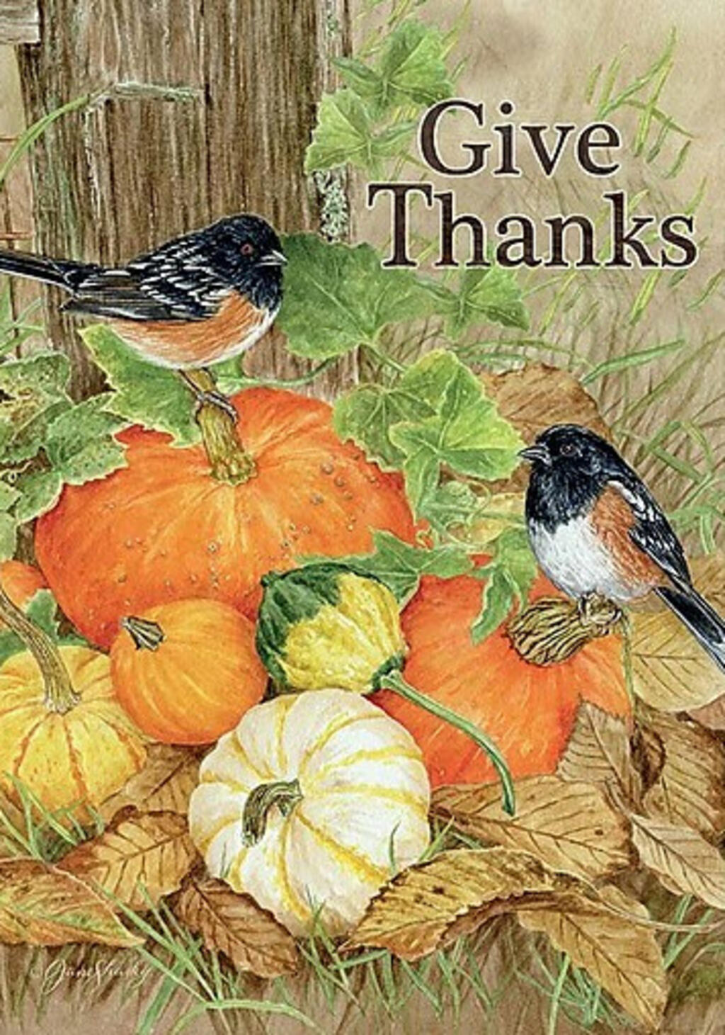 image Give Thanks Outdoor Flag-Large - 28 x 40