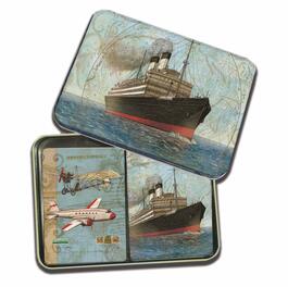 image Vintage Travel Tin Playing Cards