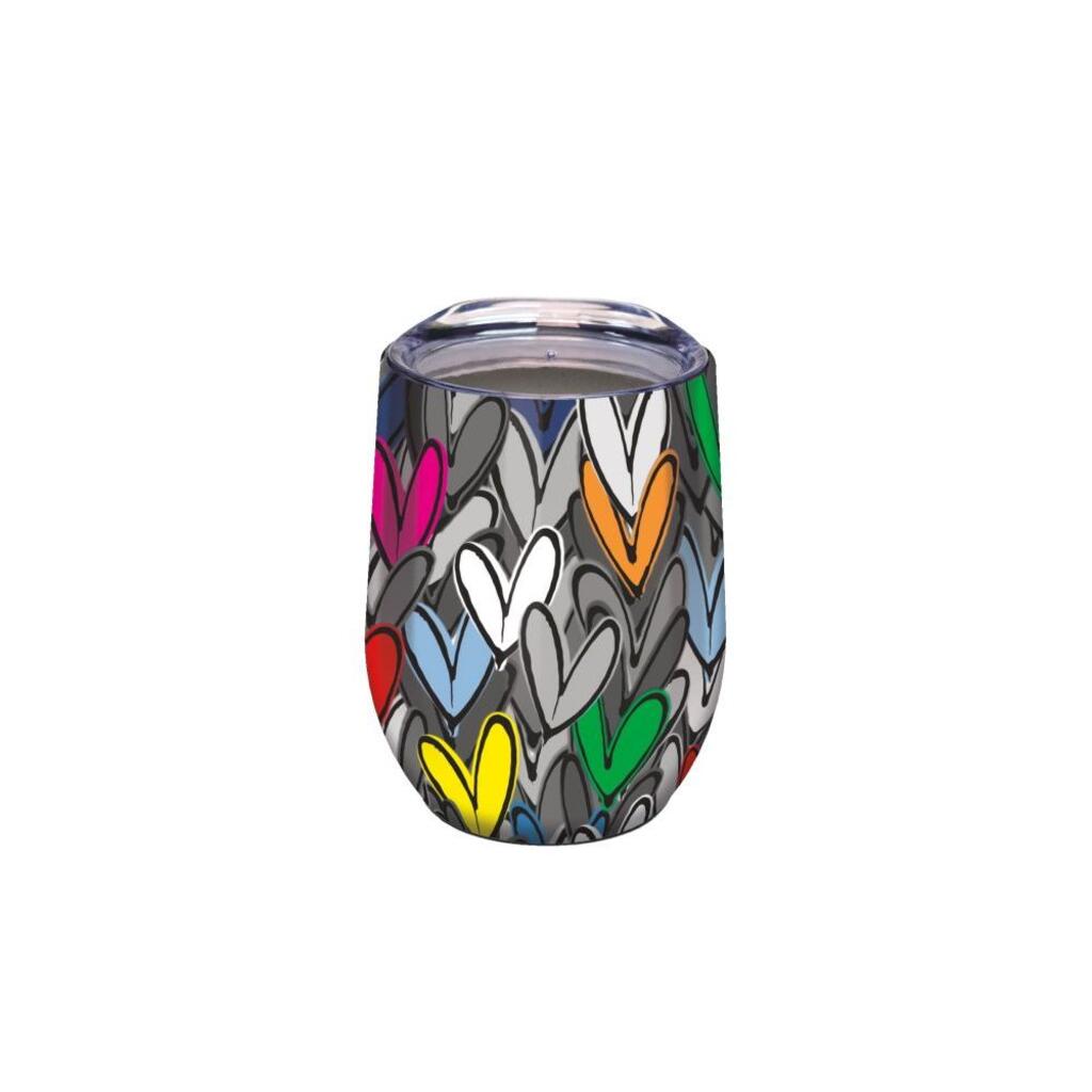 image jgoldcrown Big Heart Stainless Steel Wine Tumblers
