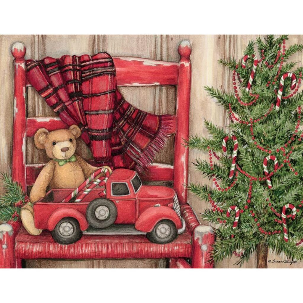 image Bear In Chair 5.375" X 6.875" Boxed Christmas Card