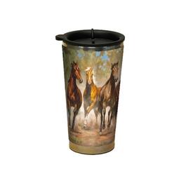 image Horses in the Mist Taking Flight Acrylic Travel Mug