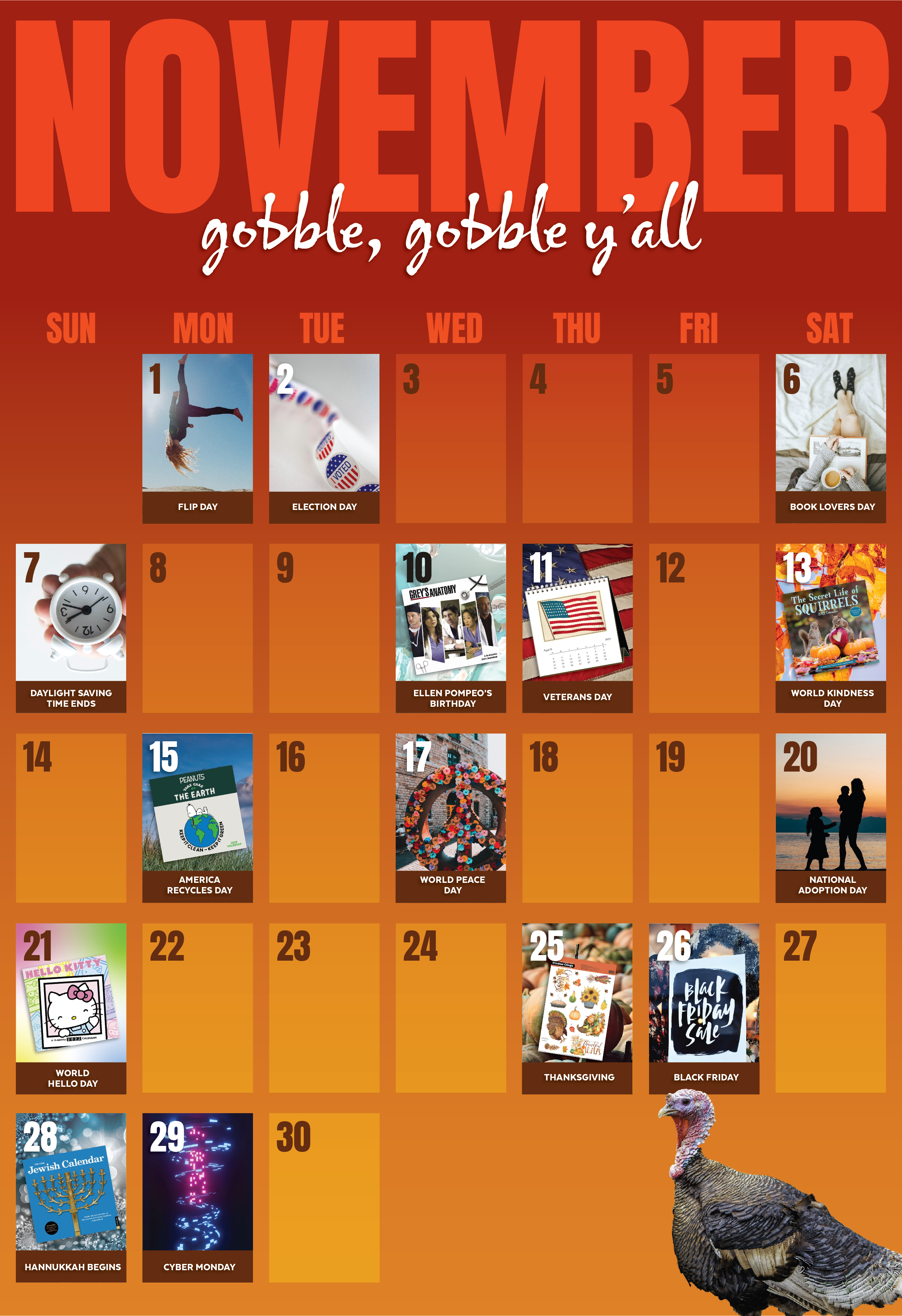 Happy November Flip Day! Gobble, Gobble, Y'all!