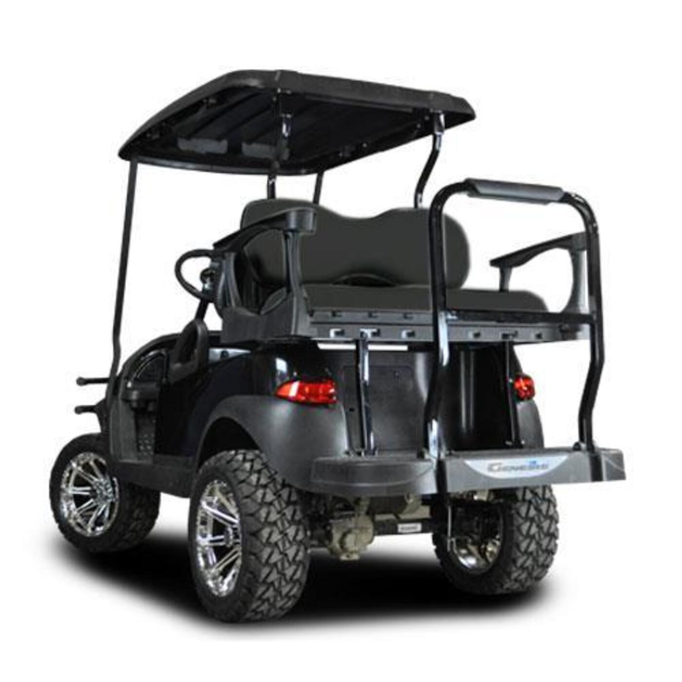 Madjax Genesis 250 with Deluxe Black Steel Rear Flip Seat - Fits Club Car Precedent 2004-Up