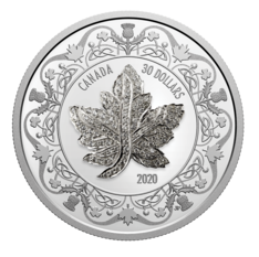 $30 Pure Silver Coin - Canadian Maple Leaf Brooch Legacy (2020)