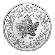 $30 Pure Silver Coin - Canadian Maple Leaf Brooch Legacy (2020)
