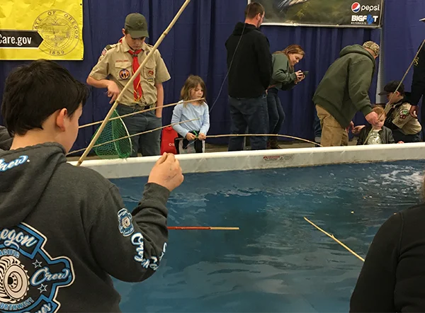 Live trout pond in Kid's Adventure Zone