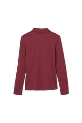  of Long Sleeve Interlock Knit Polo with Picot Collar (Feminine Fit) 