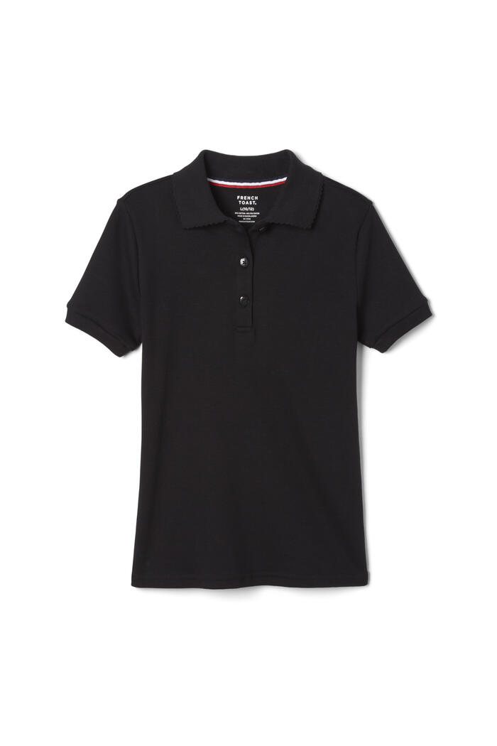 Front view of Short Sleeve Interlock Polo with Picot Collar (Feminine Fit) 