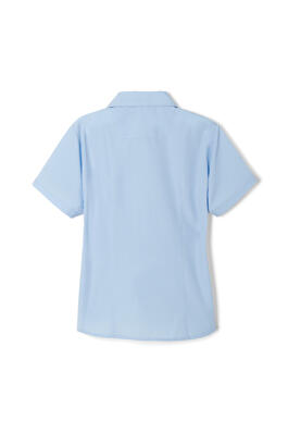  of Short Sleeve Pointed Collar Blouse with Pocket 