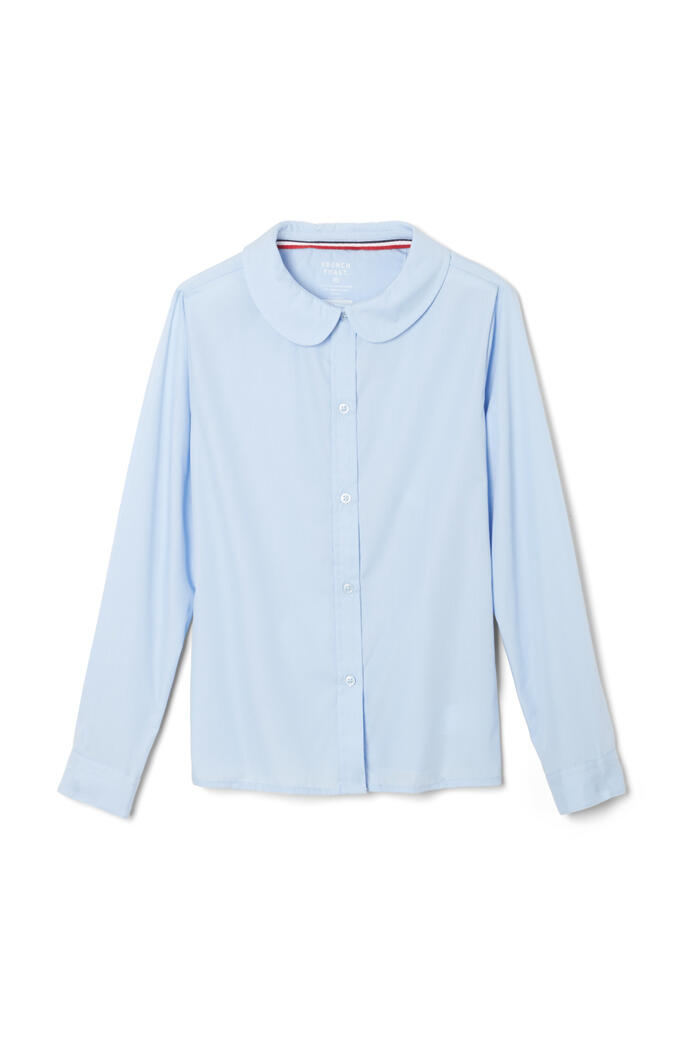 Front view of Long Sleeve Modern Peter Pan Blouse 