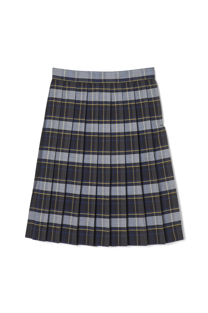 Front view of New! Plaid Below the Knee Skirt 