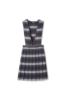 of V-Neck Pleated Plaid Jumper 