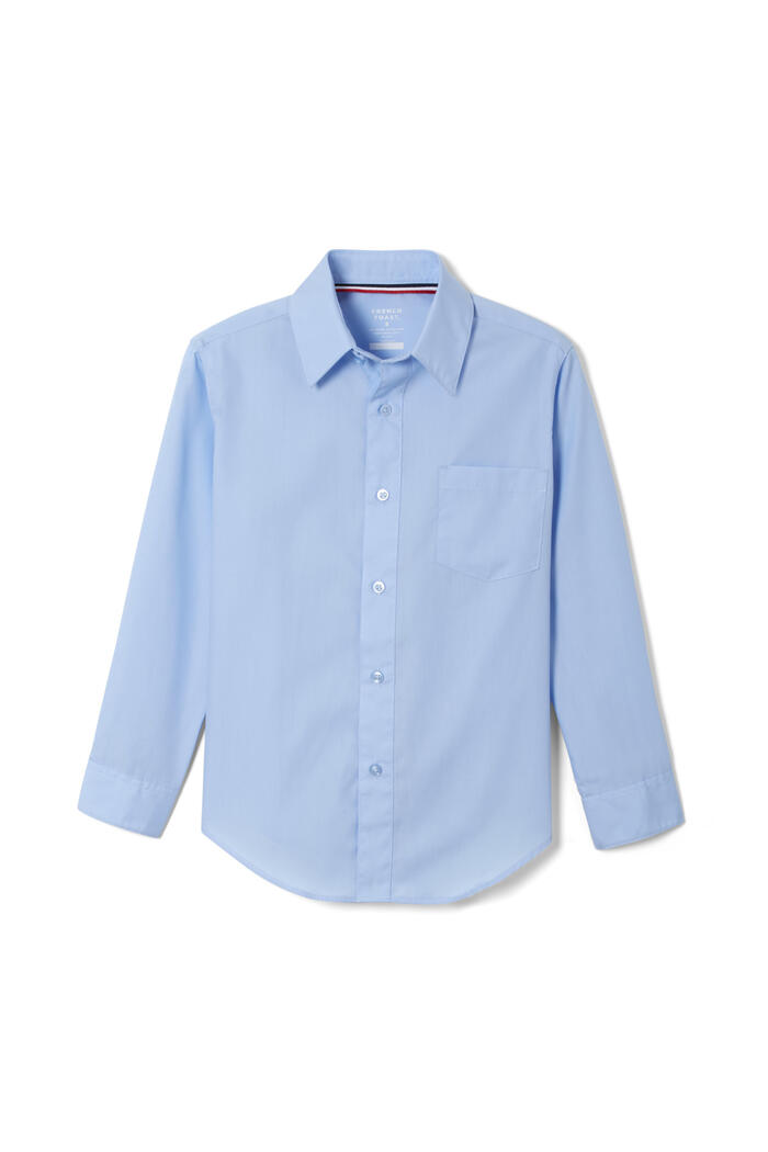 Front view of Long Sleeve Dress Shirt with Expandable Collar 