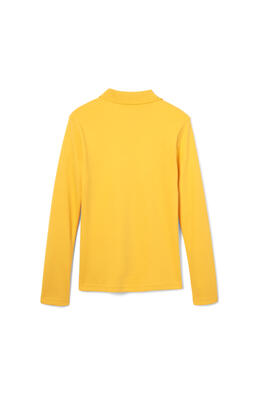  of Long Sleeve Interlock Knit Polo with Picot Collar (Feminine Fit) 