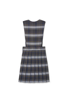  of V-Neck Pleated Plaid Jumper 