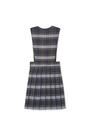Back View of V-Neck Pleated Plaid Jumper opens large image - 2 of 2