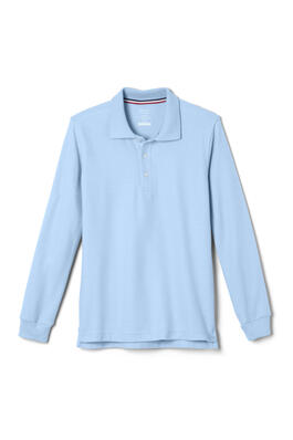 Product Image with Product code 1009,name  Long Sleeve Pique Polos   color BLUE 