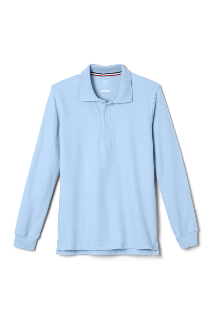 Front view of Long Sleeve Pique Polos 