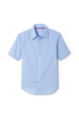 Product Image with Product code 1021,name  Short Sleeve Dress Shirt with Expandable Collar   color BLUE 