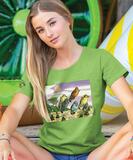 B. Kliban Pogo Cats - Kiwi Dyed Short Sleeve Scoop Neck T-Shirt