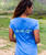 Oceania Stripe - Blue Hawaii Dyed Short Sleeve Crewneck T-Shirt