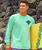Tribal Nalu Aumakuas - Key Lime Dyed Long Sleeve Crewneck T-Shirt