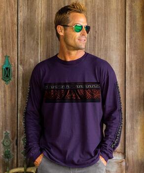 Chief Tapa Band - Blackberry Dyed Long Sleeve Crewneck T-Shirt