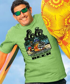 B. Kliban Lolo Beer - Kiwi Dyed Short Sleeve Crewneck T-Shirt