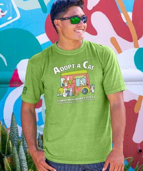 Hawaiian Humane Society Adopt A Cat Ice Cream Treats - Kiwi Dyed Short Sleeve Crewneck T-Shirt